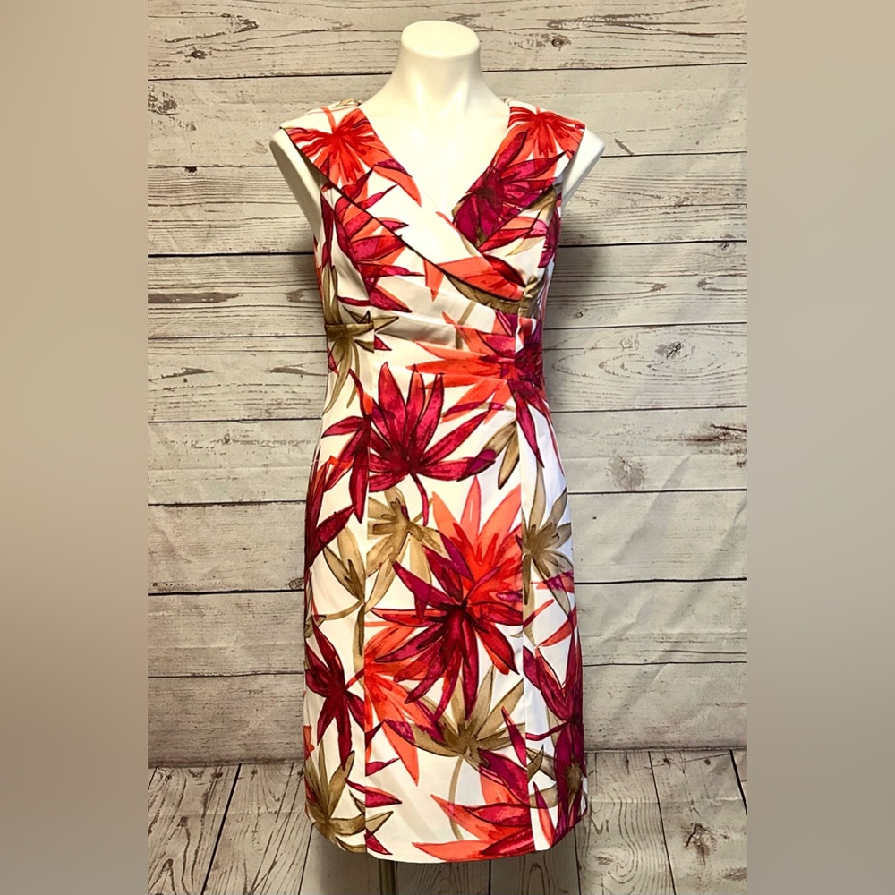Dress Barn Floral Wrap Style Dress Size 8